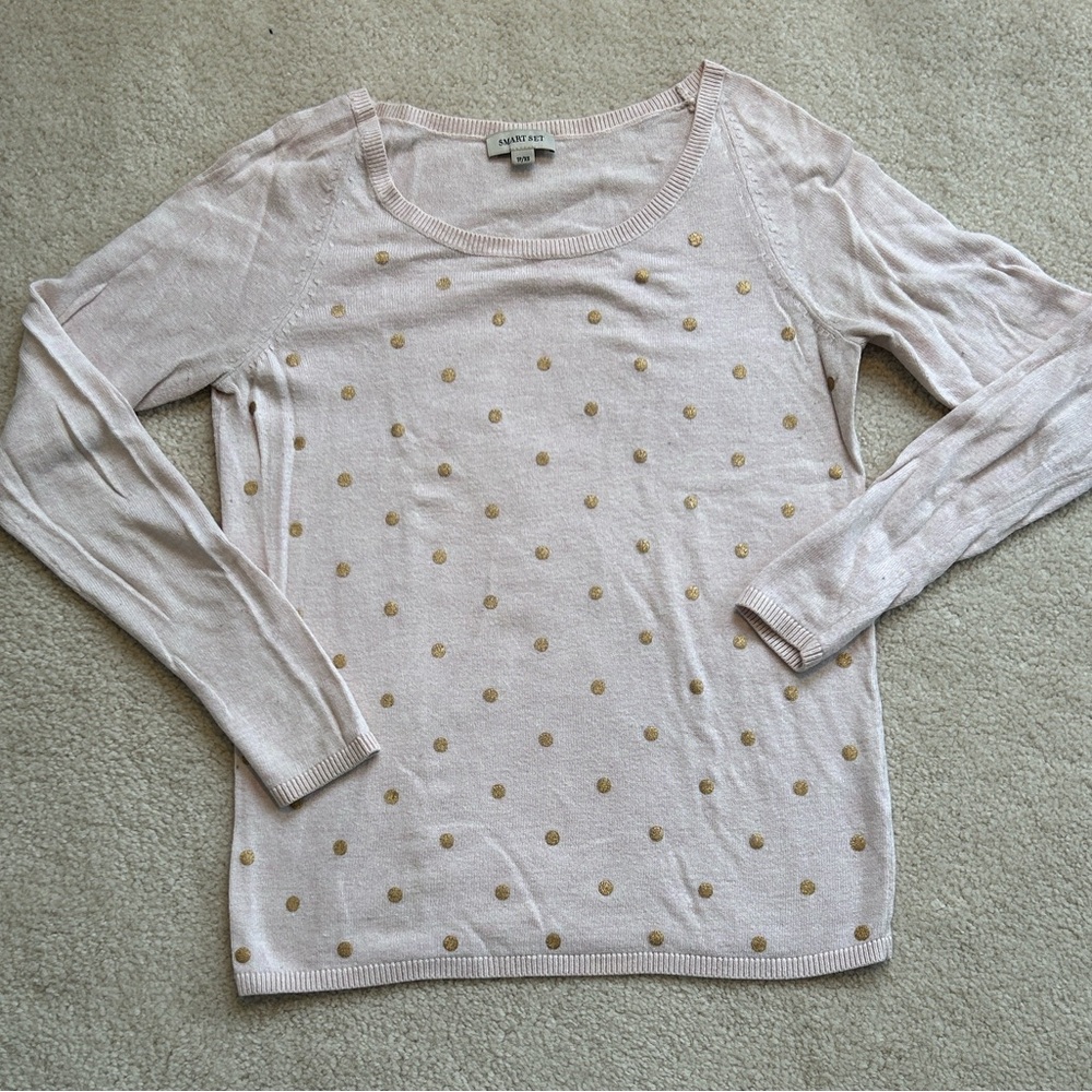 Smart Set Polka Dot Lightweight Knit Sweater – Size XS